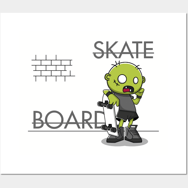 skateboard zombies Wall Art by fflat hds